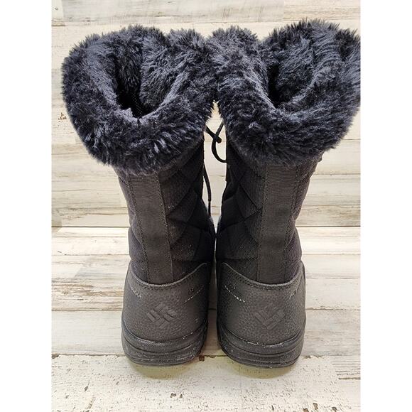 Columbia Womens YL5328-010 Waterproofed Black Fur Boots Size 10 - Picture 5 of 12